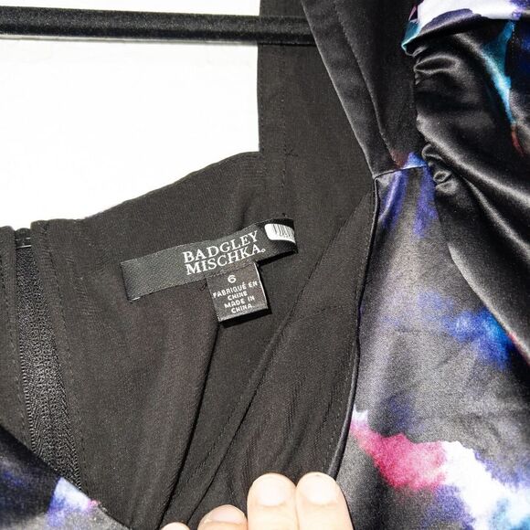 New Badgley Mischka Black‎ Bustier Floral Top Size 6 - Picture 6 of 8